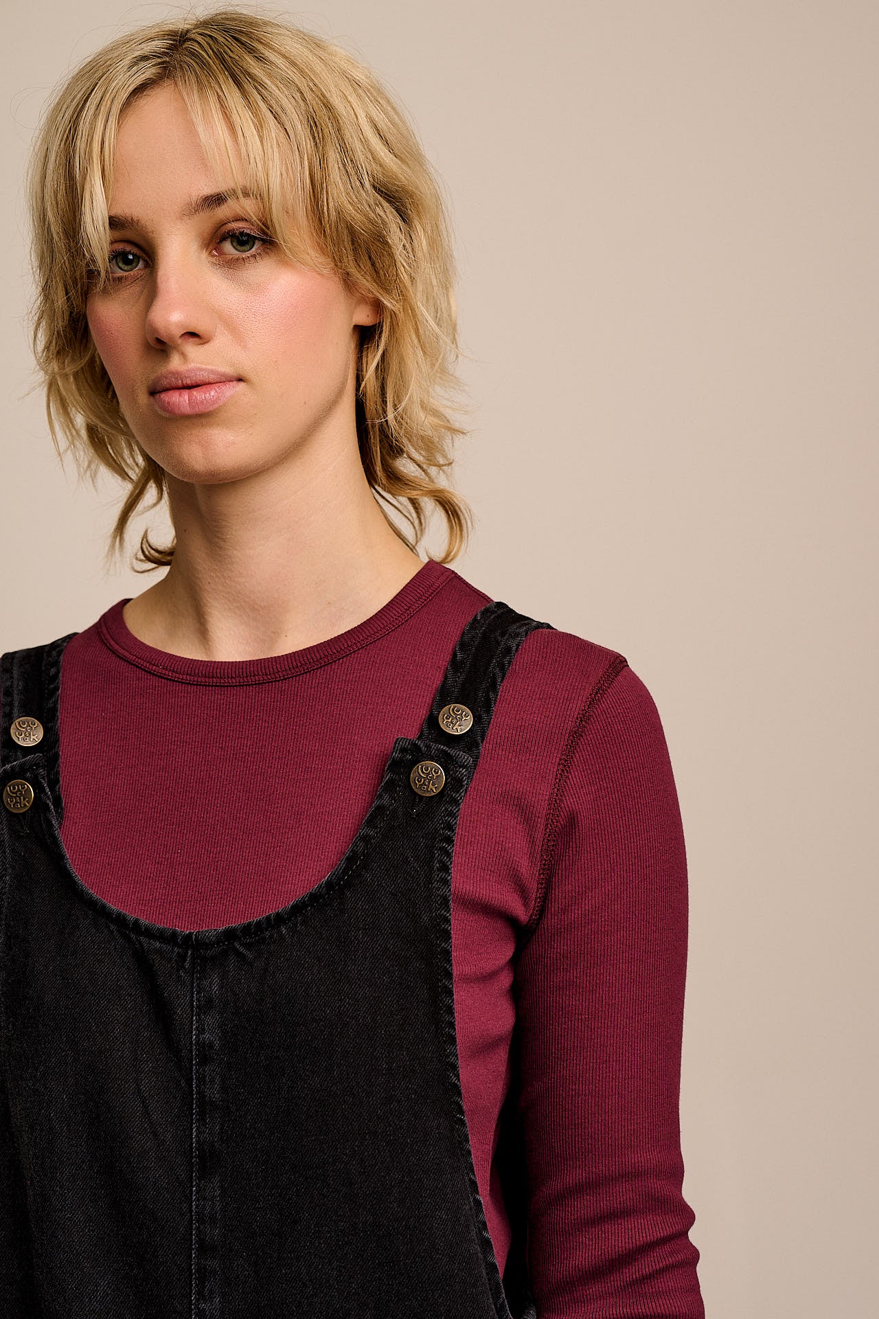 Ara - Denim Dungarees in Black Wash