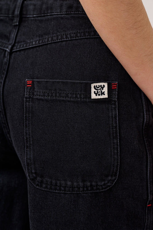 Sol - Denim Long Shorts in Black Wash