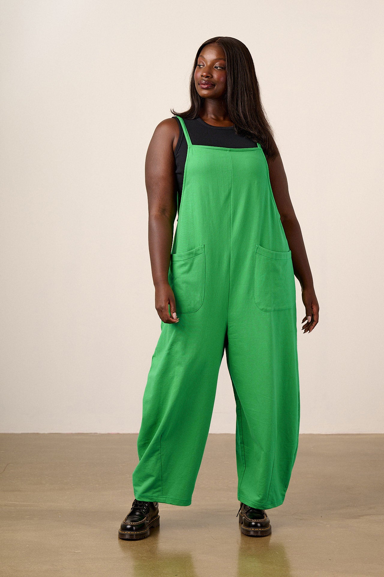Oaxaca - Cotton Jersey Barrel Dungarees in Kelly Green – Lucy & Yak