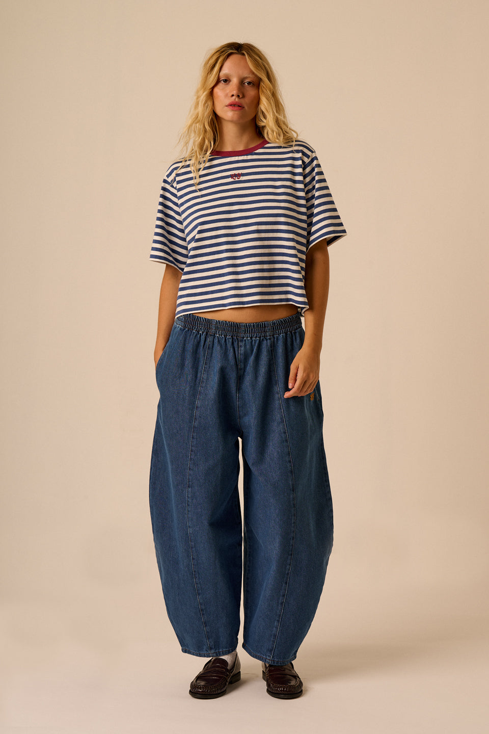 Obregon - Denim Barrel Leg Jeans in Midwash