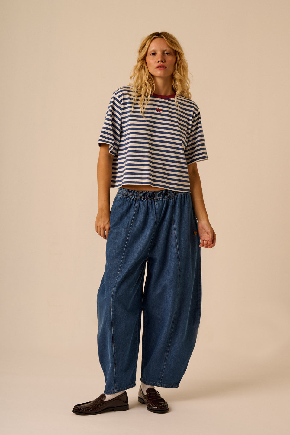 Obregon - Denim Barrel Leg Jeans in Midwash