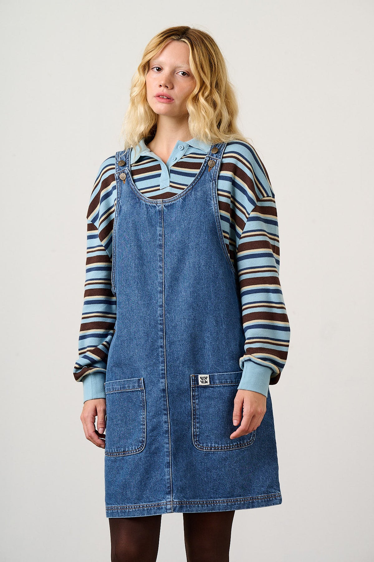 Layla - Organic Denim Mini Dress in Blue Wash