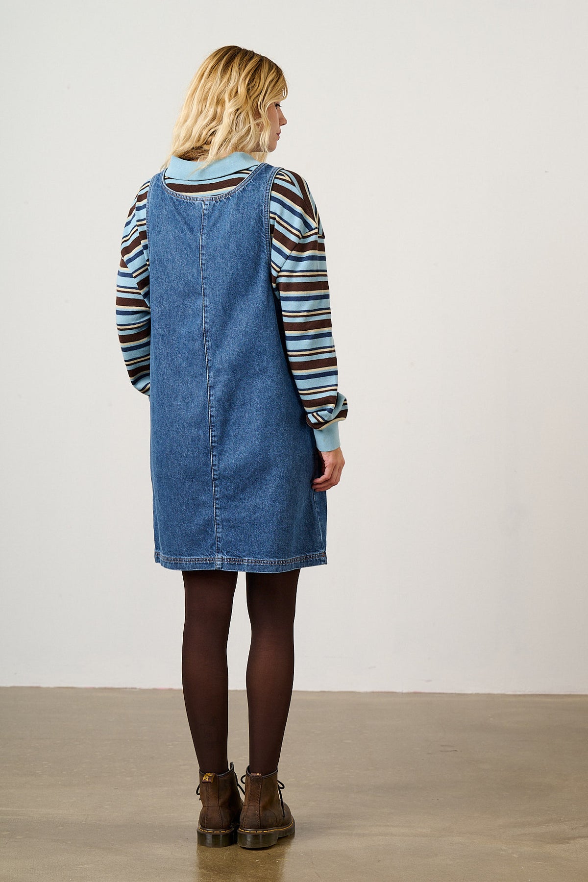 Layla - Organic Denim Mini Dress in Blue Wash