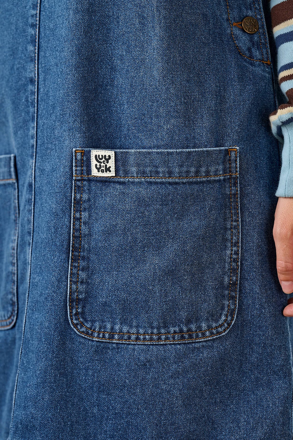 Layla - Organic Denim Mini Dress in Blue Wash