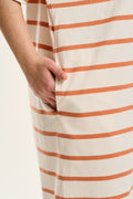 Lacey T-Shirt Dress: ORGANIC COTTON - Orange Stripe