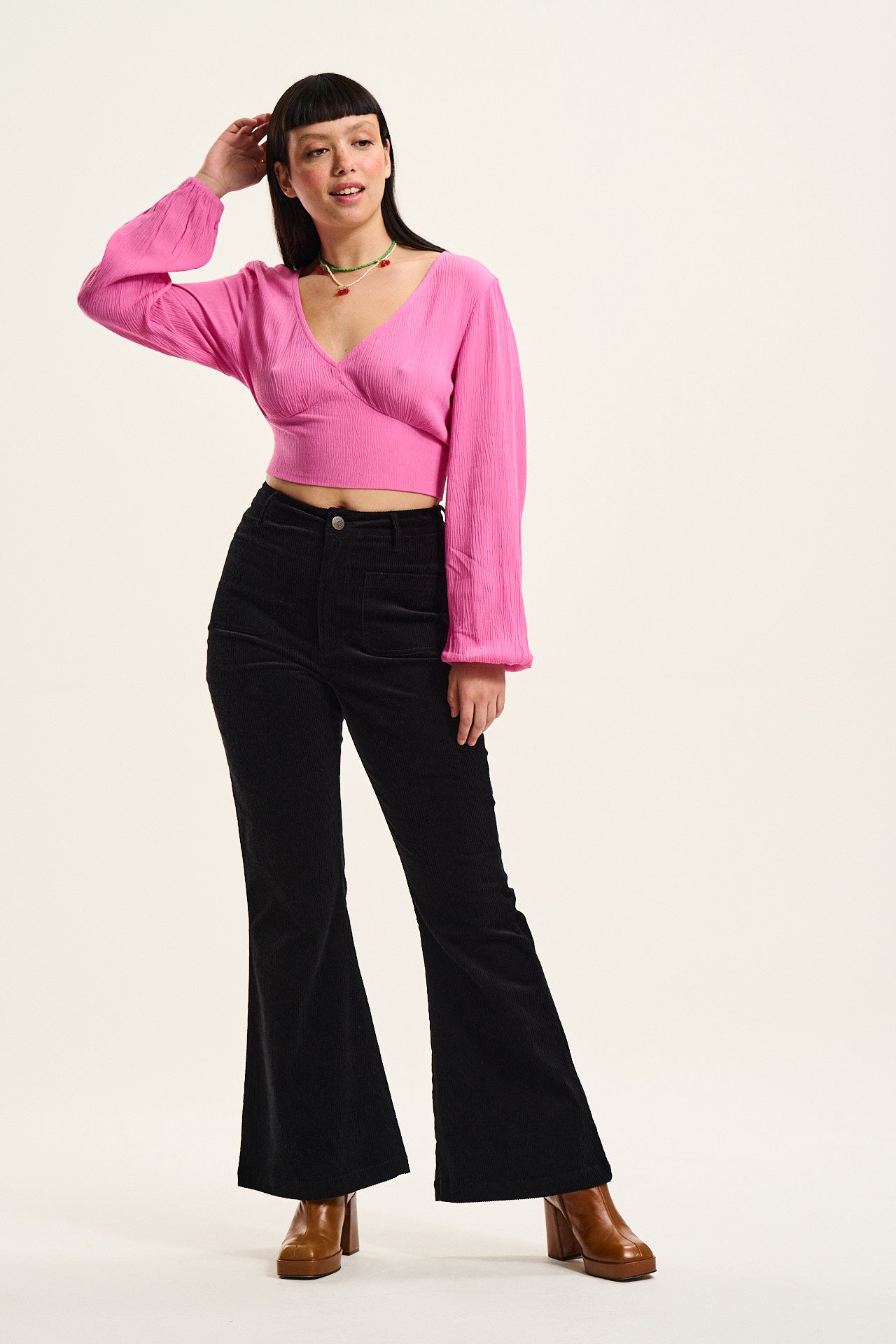 STUDIO J KOO Cut-Out Detailed Flared Trousers – SHOPCURVE