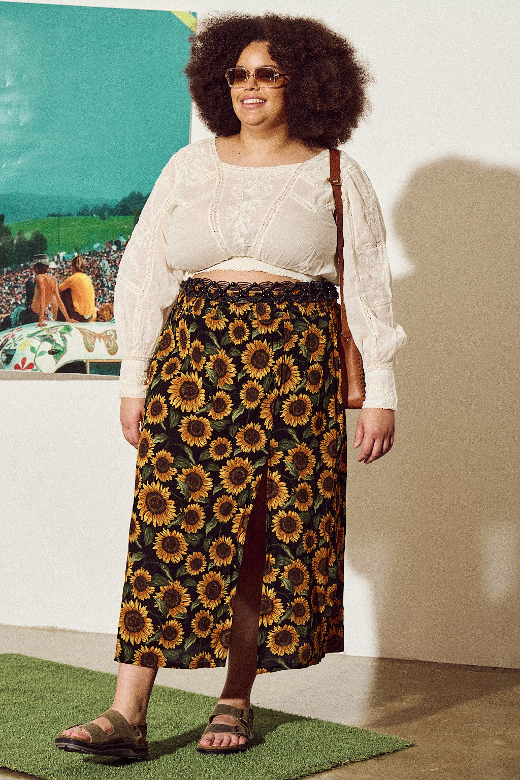 Plus size clearance midi skirt 1970