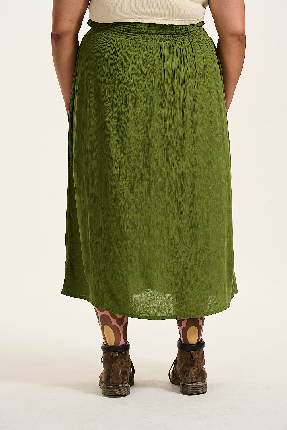 Poppy Skirt: LENZING™ ECOVERO™ - Pesto Green