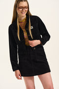 Roxy Cropped Jacket: ORGANIC CORDUROY - Black