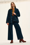 Delores Wide Leg Jeans: ORGANIC TWILL - Vintage Navy