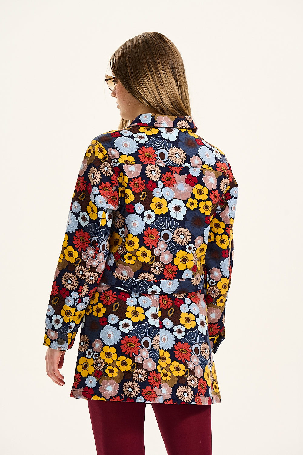 Roxy Cropped Jacket: ORGANIC TWILL - Dawn Print