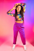 Alexa Trousers: ORGANIC COTTON - Hollyhock Purple