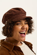Simone Baker Boy Hat: ORGANIC CORDUROY - Oak Brown