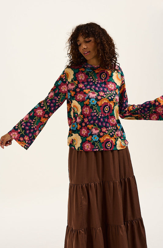 Hermione Fluted Top: ORGANIC COTTON - Ola Print