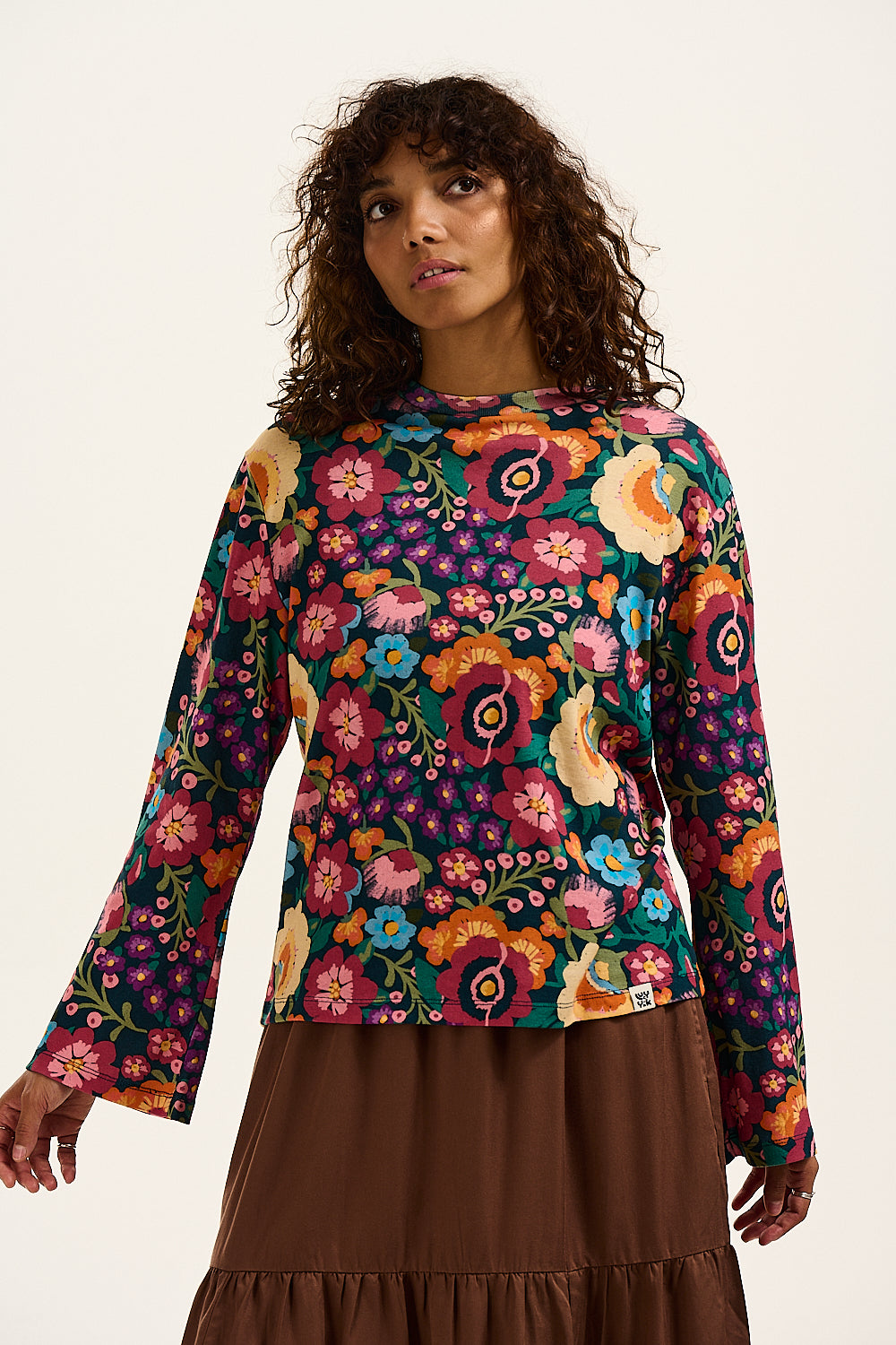 Hermione Fluted Top: ORGANIC COTTON - Ola Print