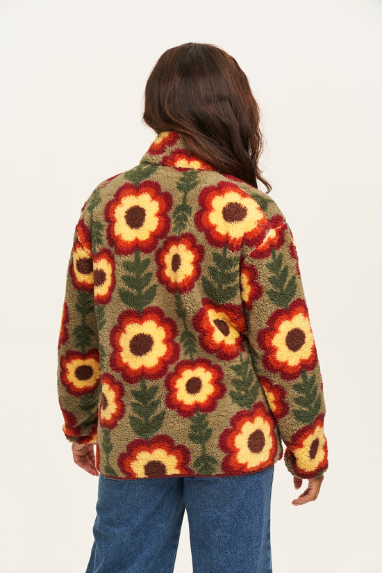 Harper Fleece Jacket: RECYCLED BOTTLES - Flowers In A Row – Lucy & Yak