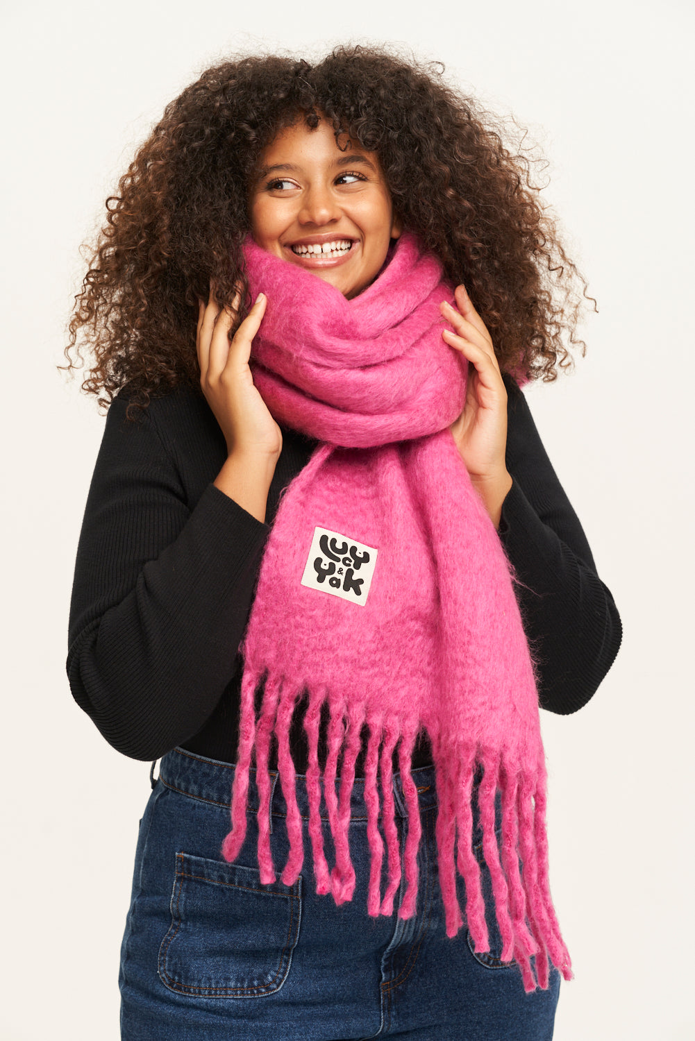 Rowan Scarf: RECYCLED POLYESTER - Power Pink