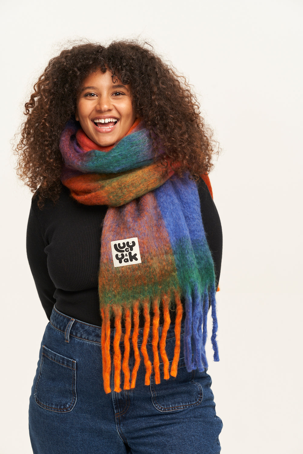 Rowan Scarf: RECYCLED POLYESTER - Multi Check