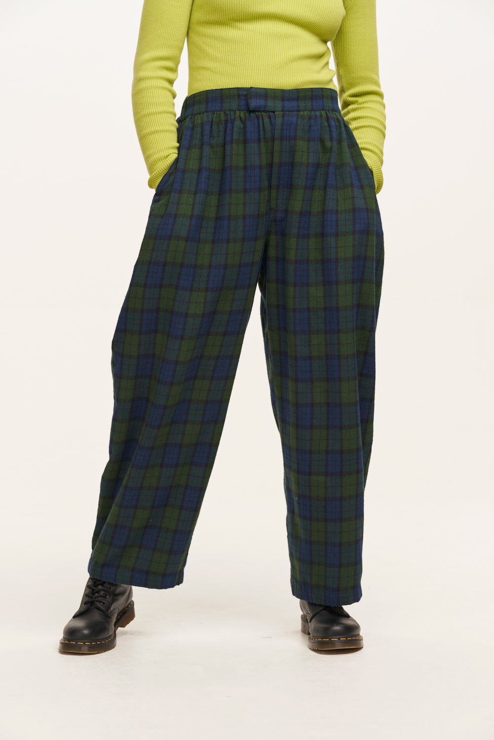 Beau Trousers: BRUSHED ORGANIC COTTON - Wilderness Tartan