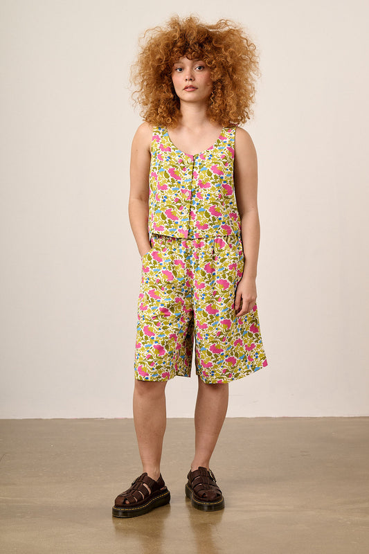 Madero - Viscose Long Shorts in Carnation Print