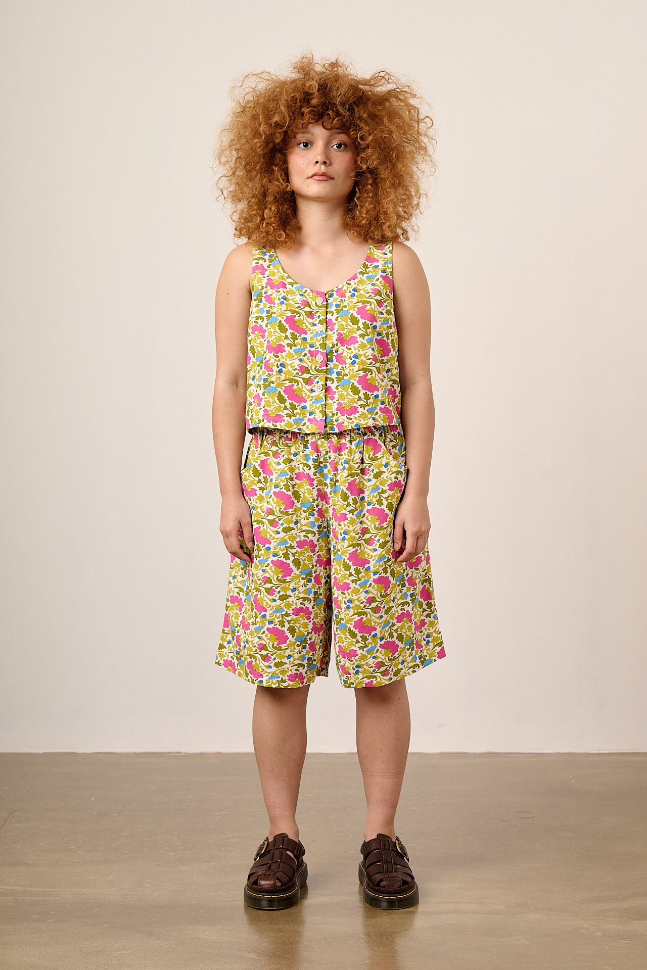 Madero - Viscose Long Shorts in Carnation Print