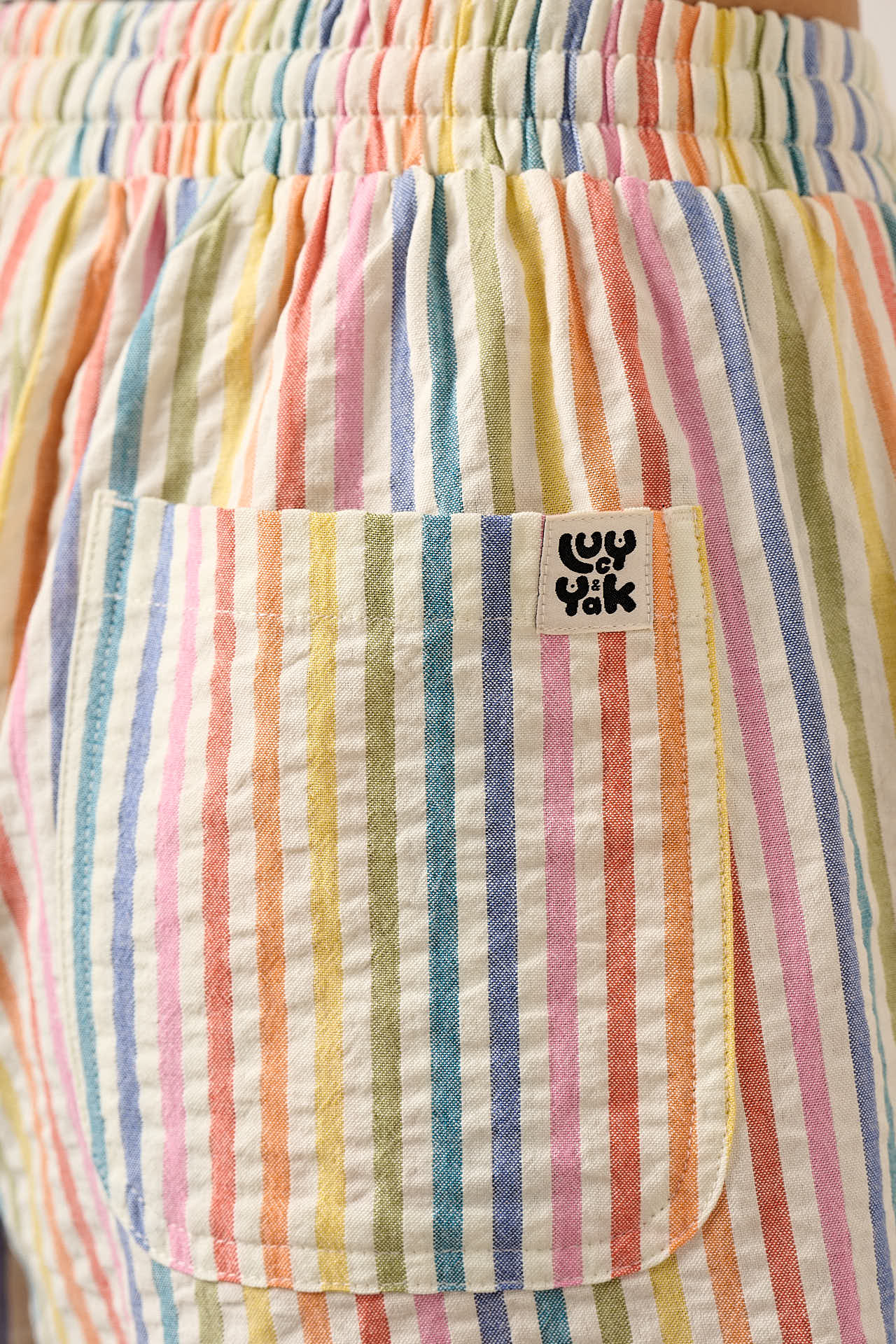 Madero - Cotton Long Shorts in Vintage Rainbow Stripe