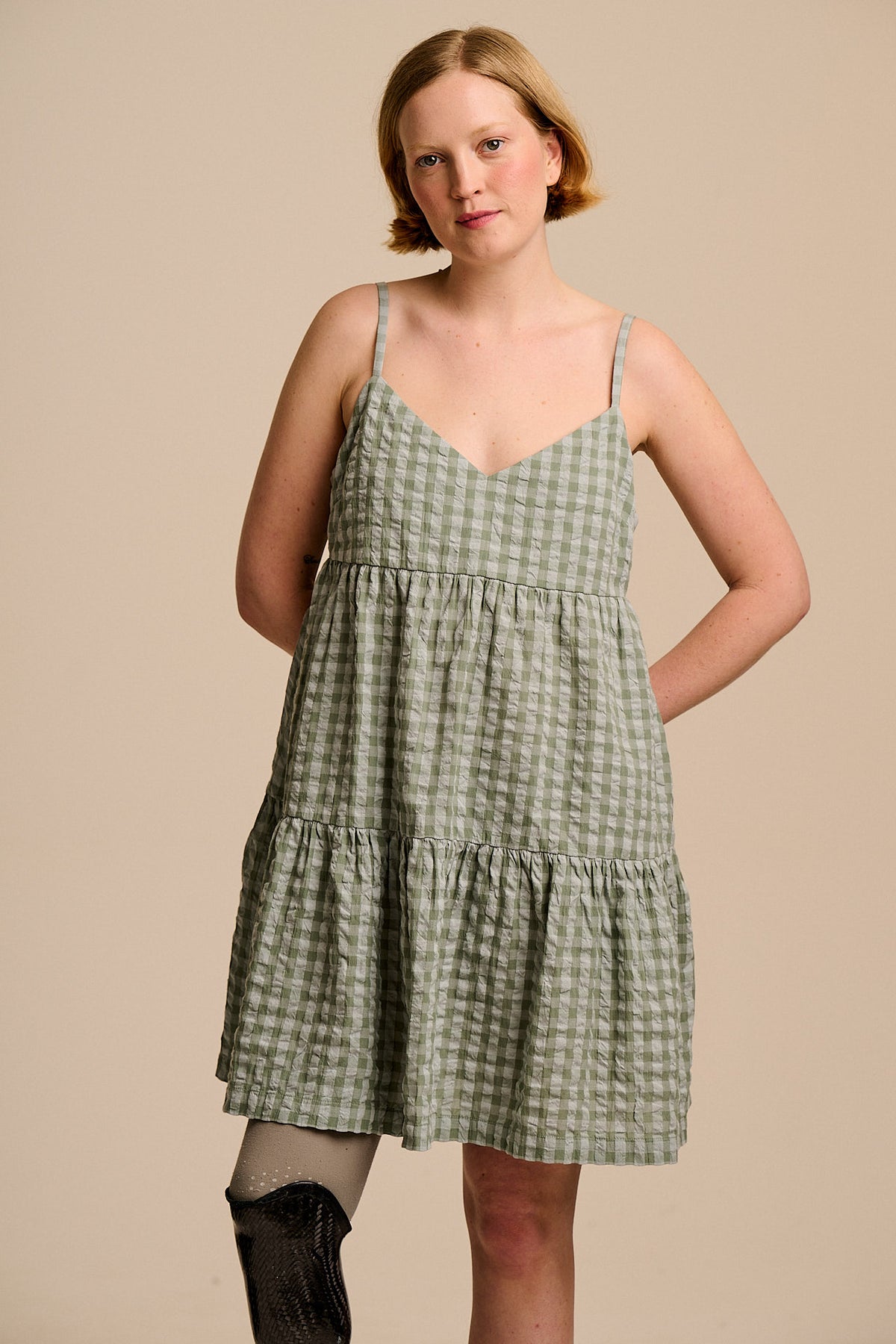 Mae Cotton Mini Dress Gingham