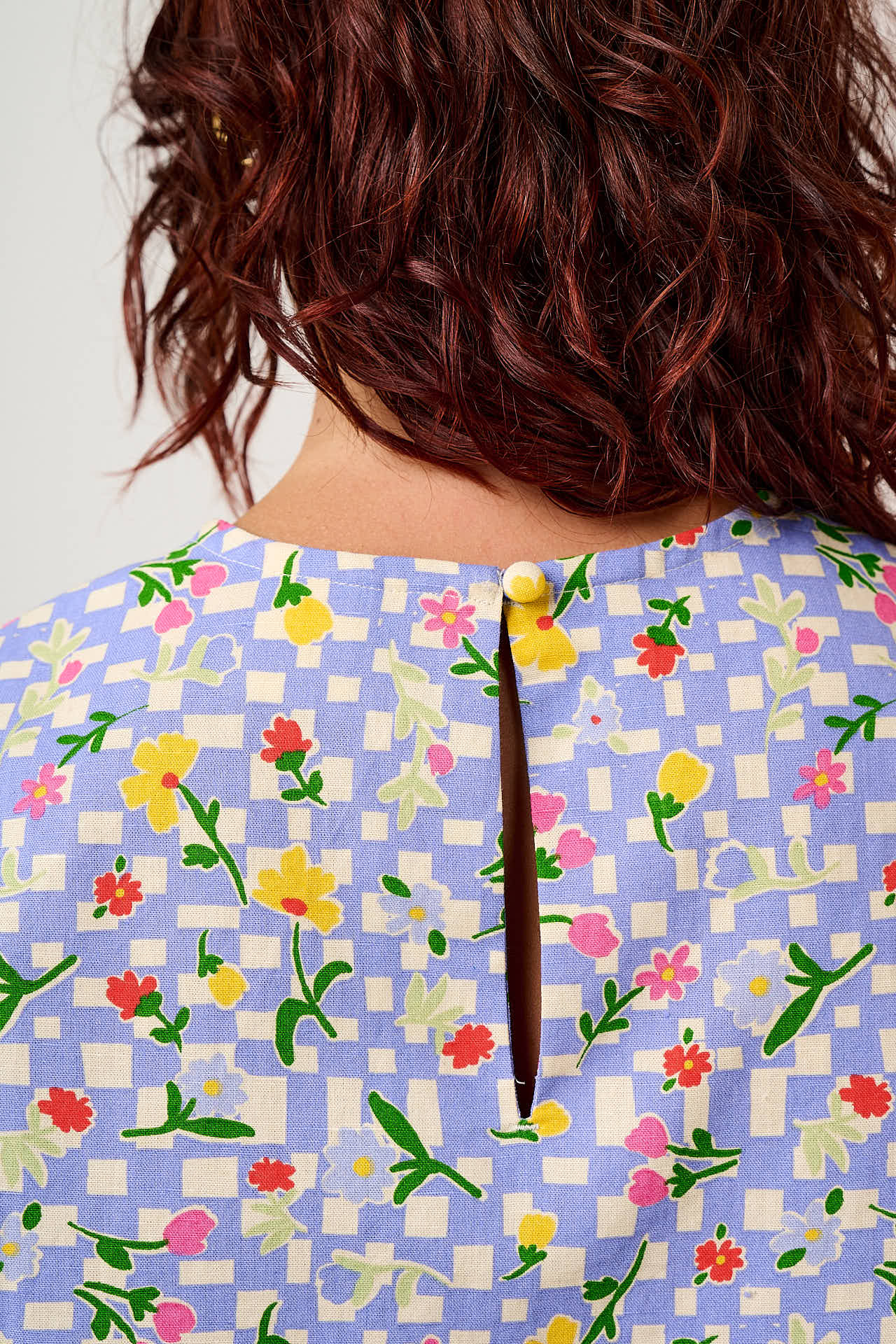 Maisie - Cotton Top in Ditsy Checkerboard Floral