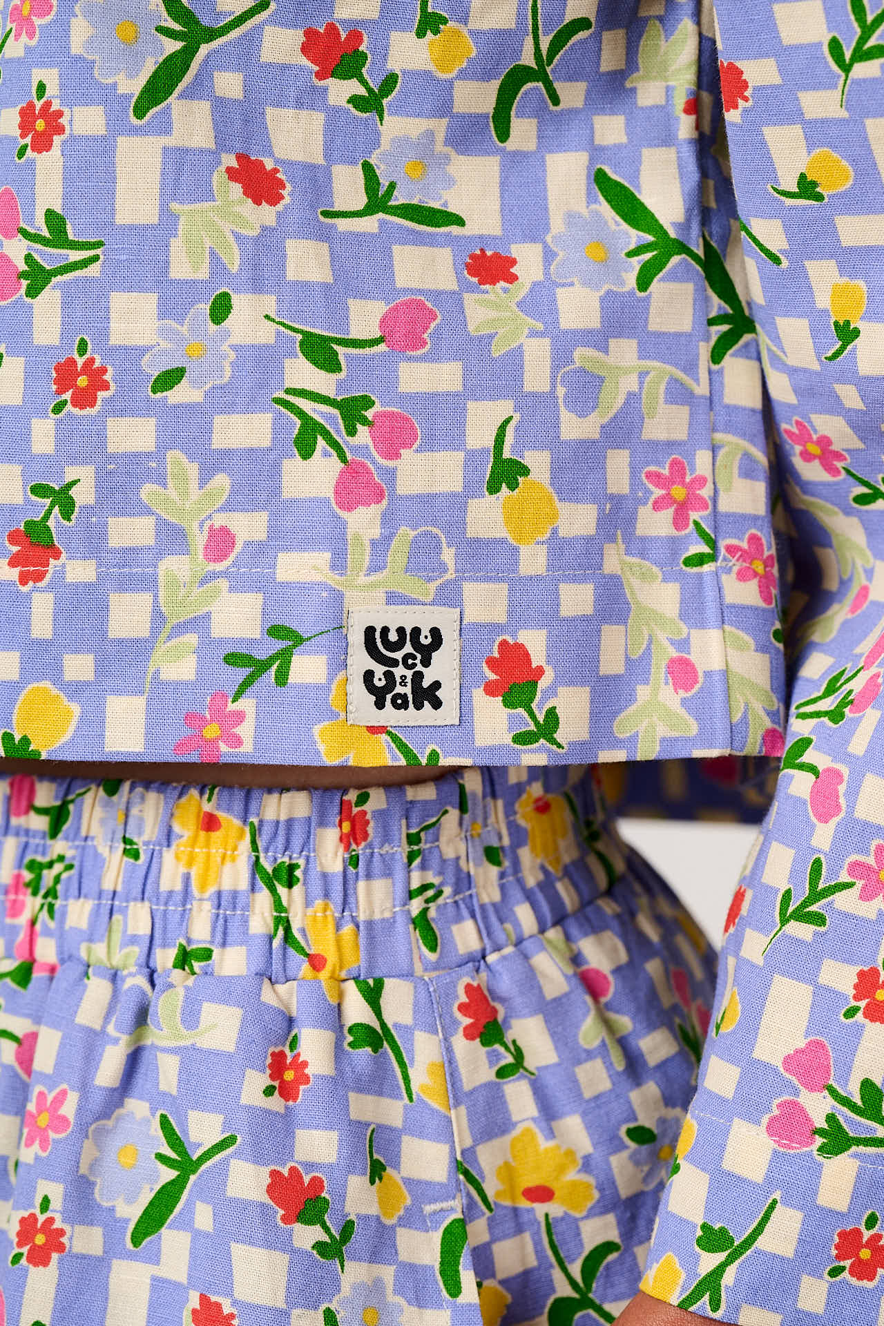 Maisie - Cotton Top in Ditsy Checkerboard Floral