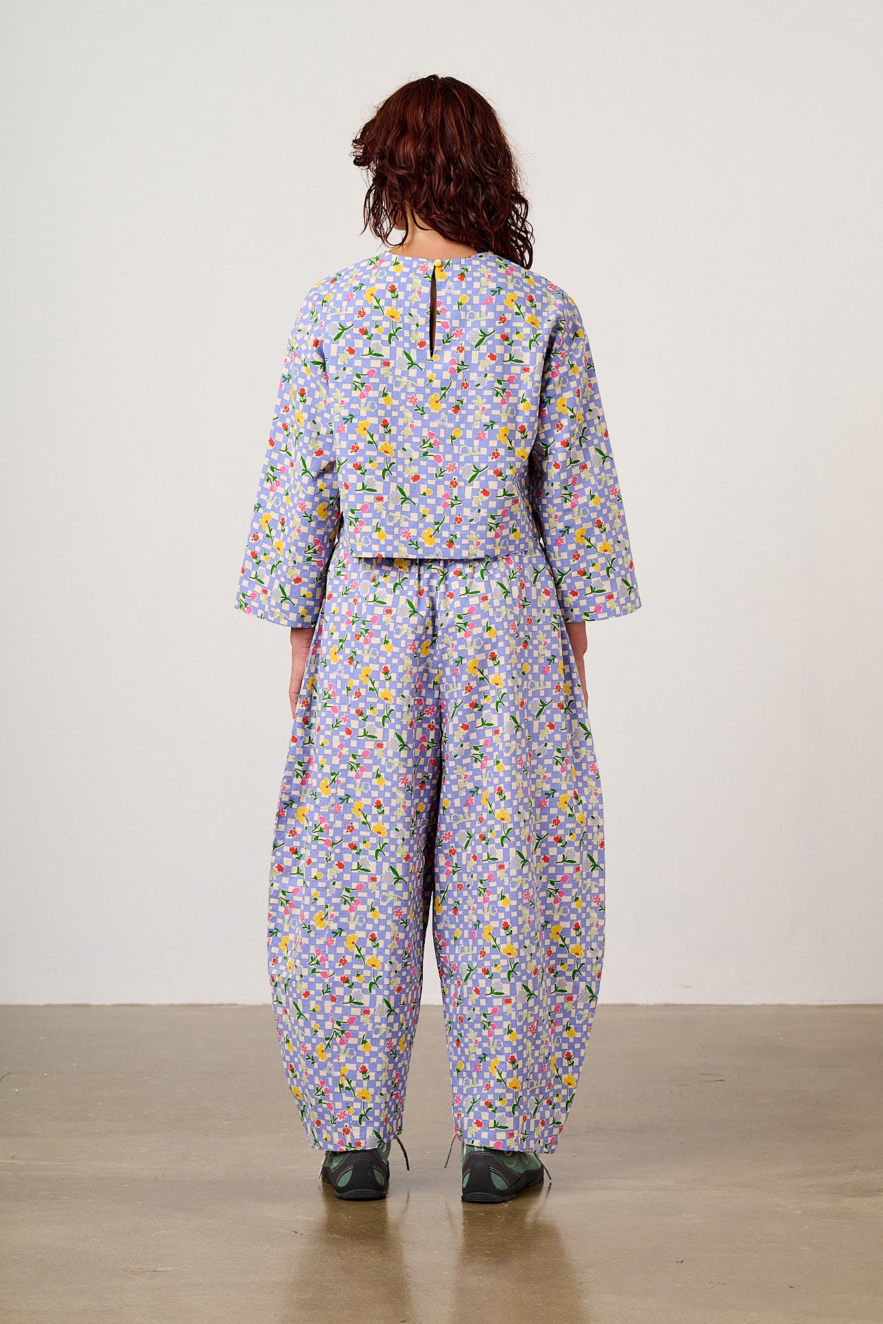 Maisie - Cotton Top in Ditsy Checkerboard Floral