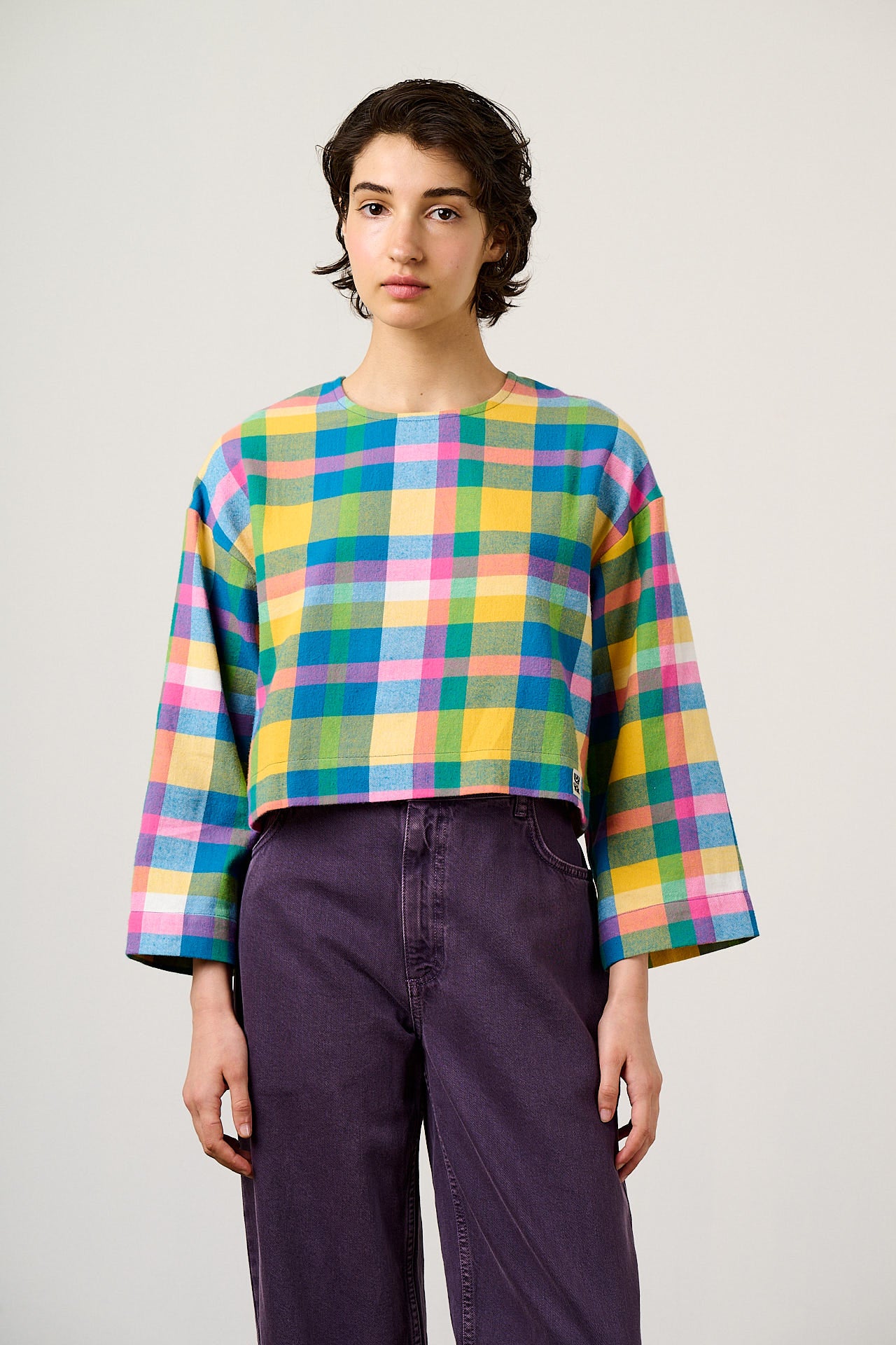 Maisie - Brushed Cotton Top in Retro Picnic Fun Check