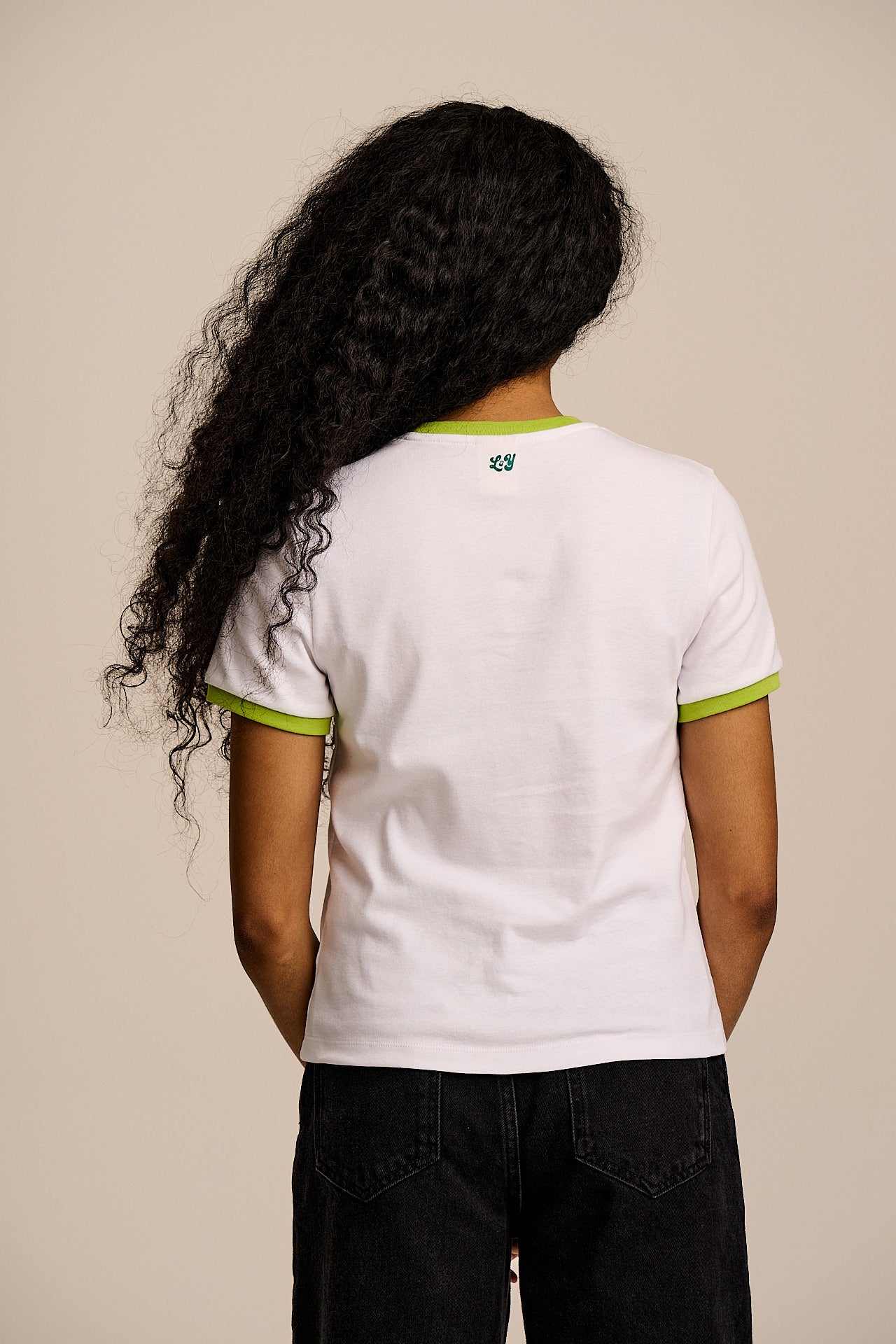 Maya - Cotton T-Shirt in Fruit & Veg Embroidery