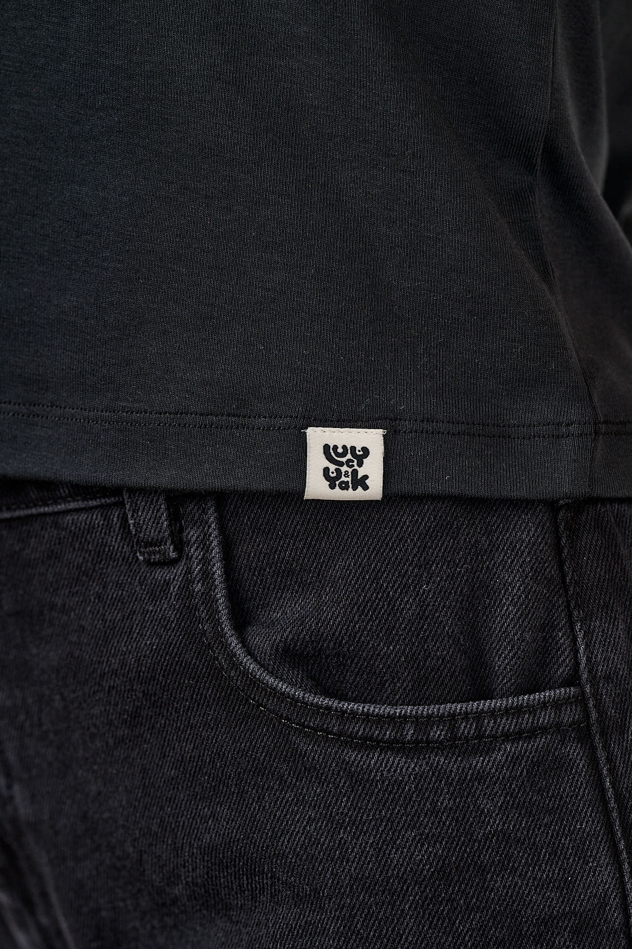 Maya - Organic Cotton Tee in Black Graffiti Trim