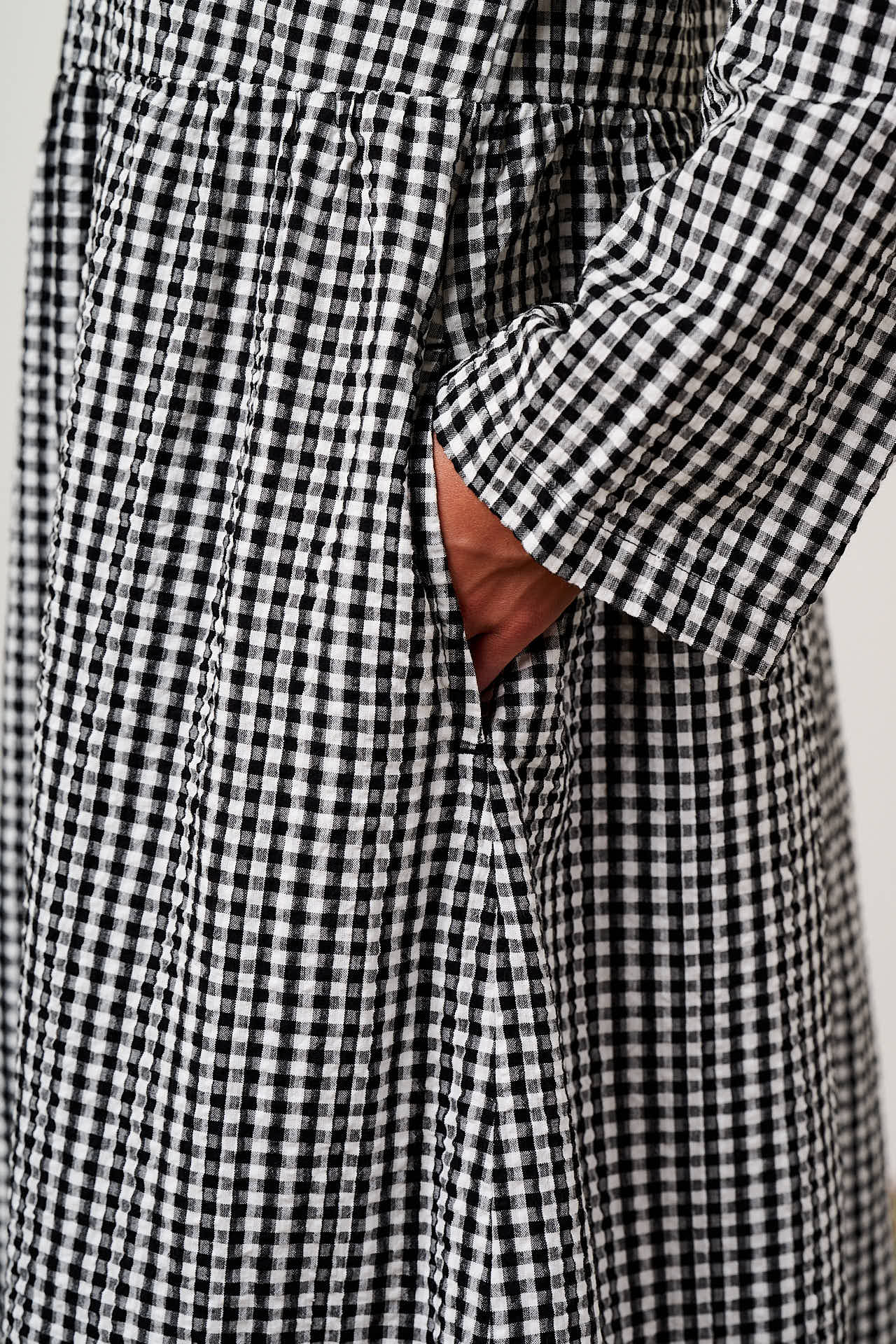 Micah - Midi Dress in Black & White Gingham