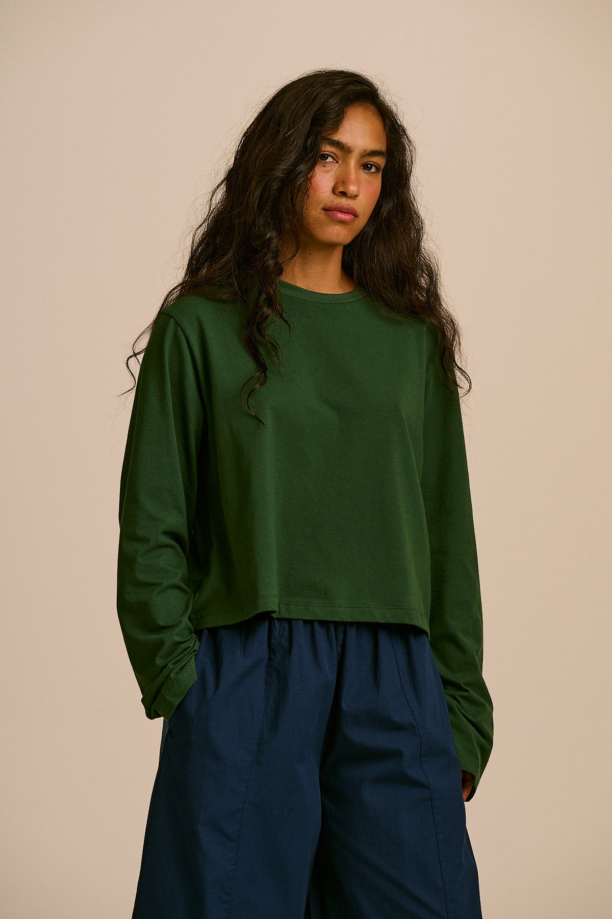 Mio - Cotton T-shirt in Dark Green