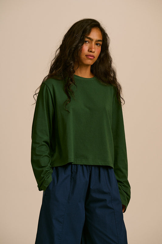 Mio - Cotton T-shirt in Dark Green