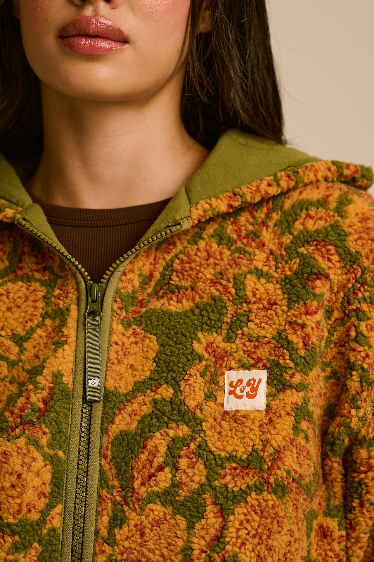 Misha - Borg Fleece Jacket in Green Palace Floral