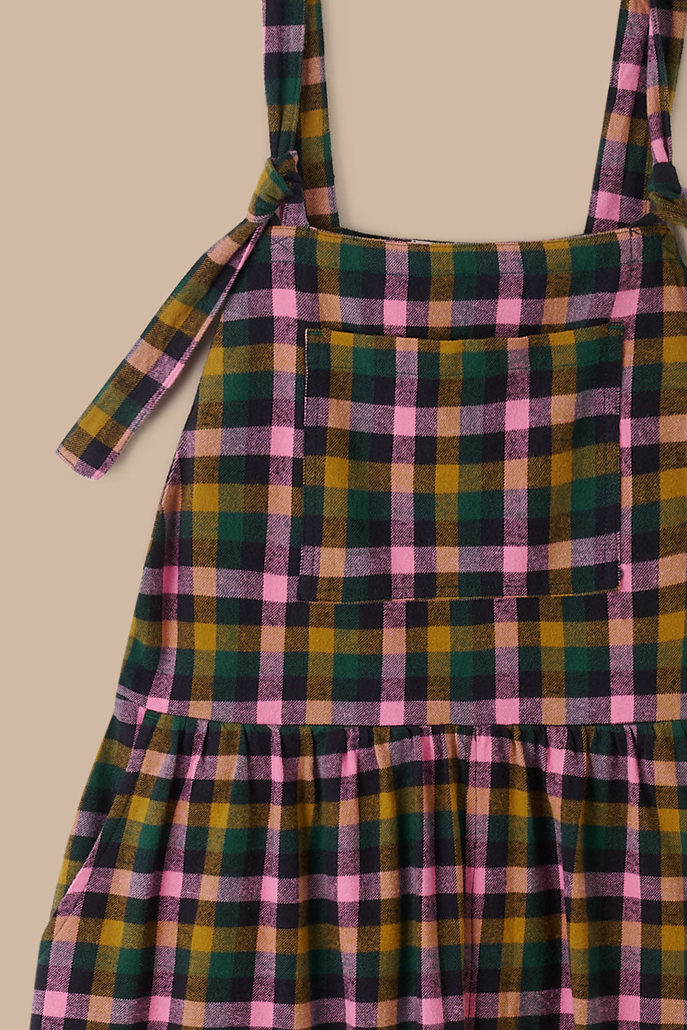 Miyada - Brushed Cotton Dungarees in Botanist Gingham