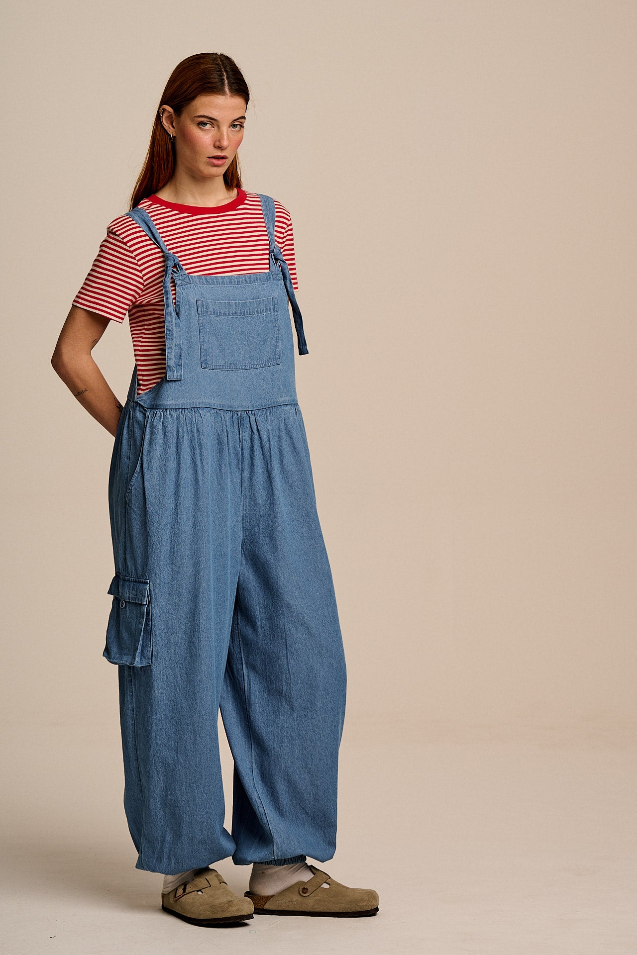 Miyada - Cotton Dungaree in Light Wash Blue