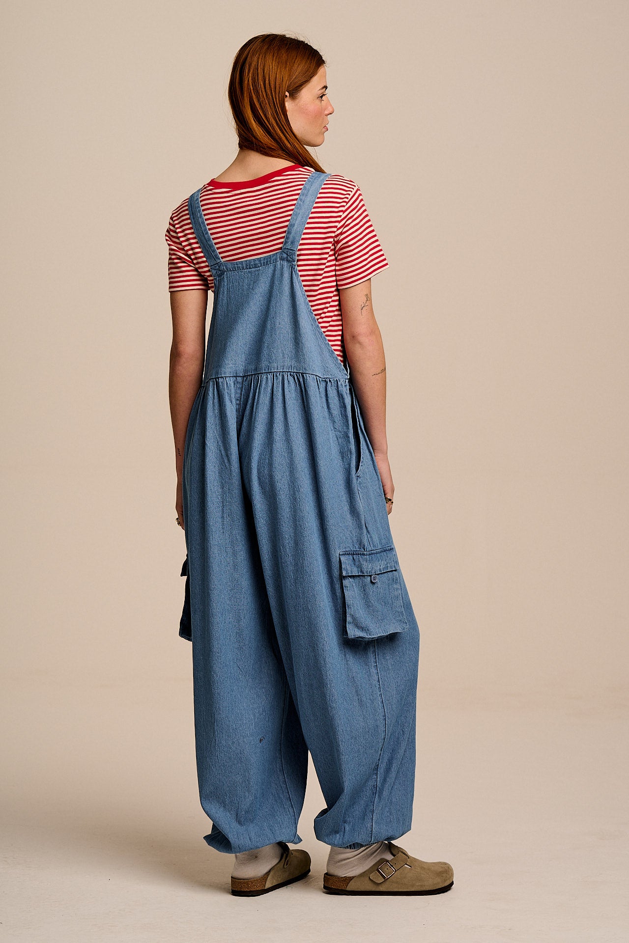Miyada - Cotton Dungaree in Light Wash Blue