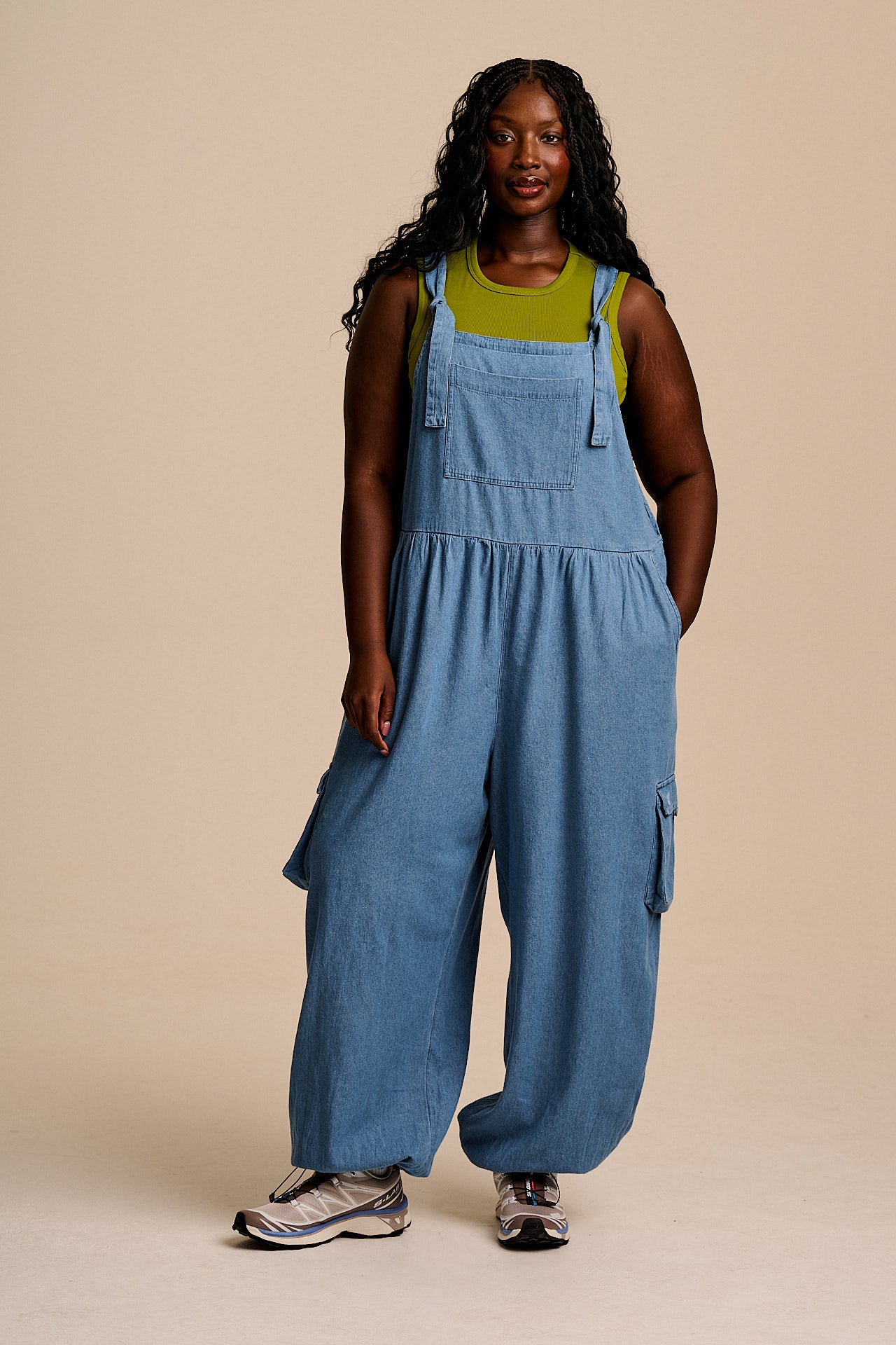 Miyada - Cotton Dungaree in Light Wash Blue