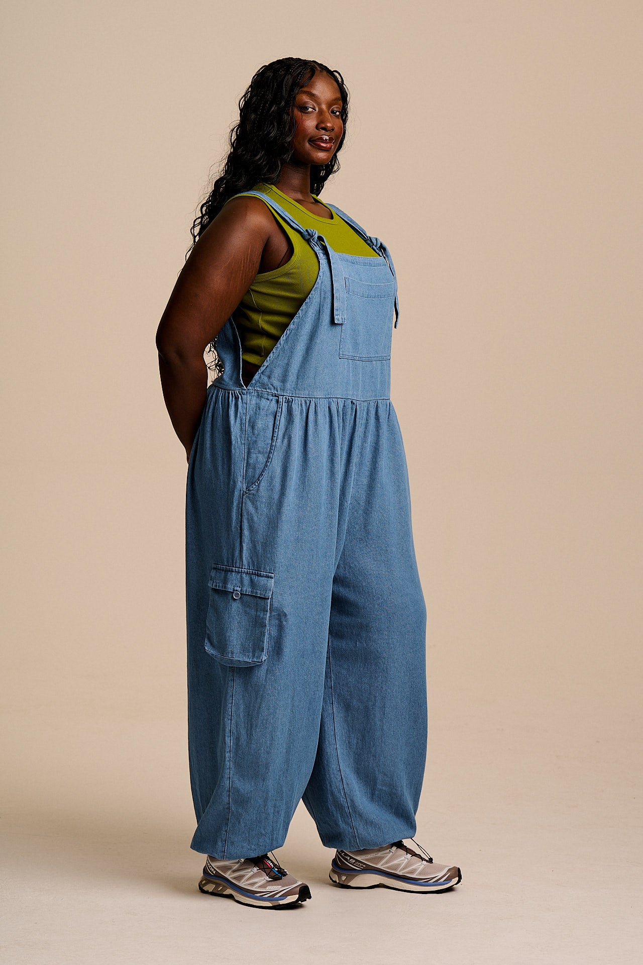 Miyada - Cotton Dungaree in Light Wash Blue