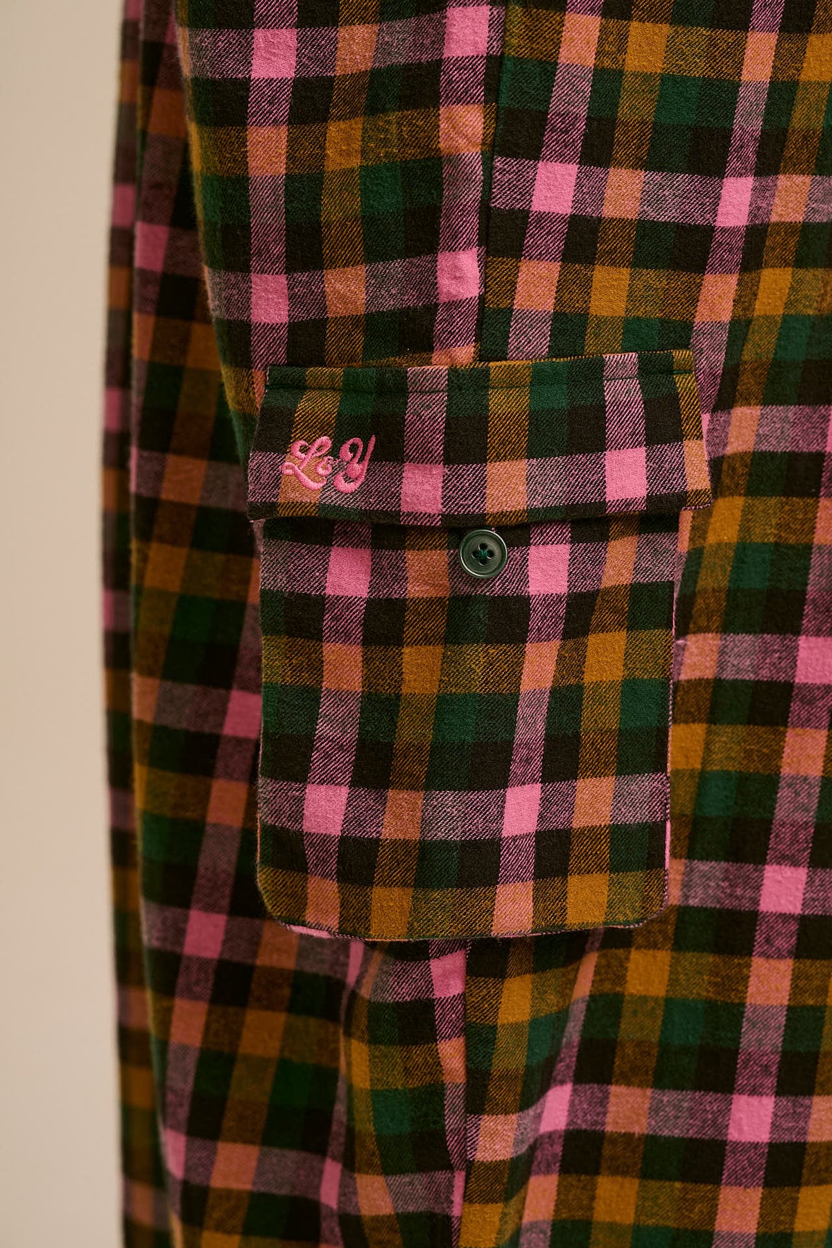 Miyada Cuffed Leg Dungarees - Organic Brushed Cotton in Botanist Gingham