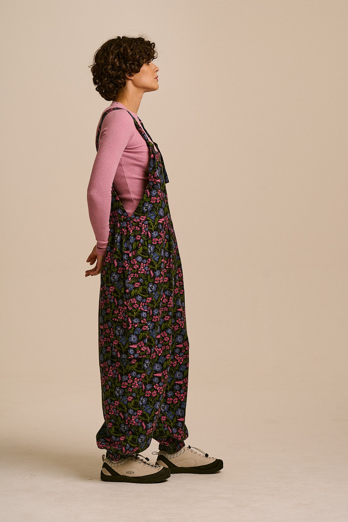 Miyada - Brushed Cotton Dungarees in Ditsy Grunge Floral