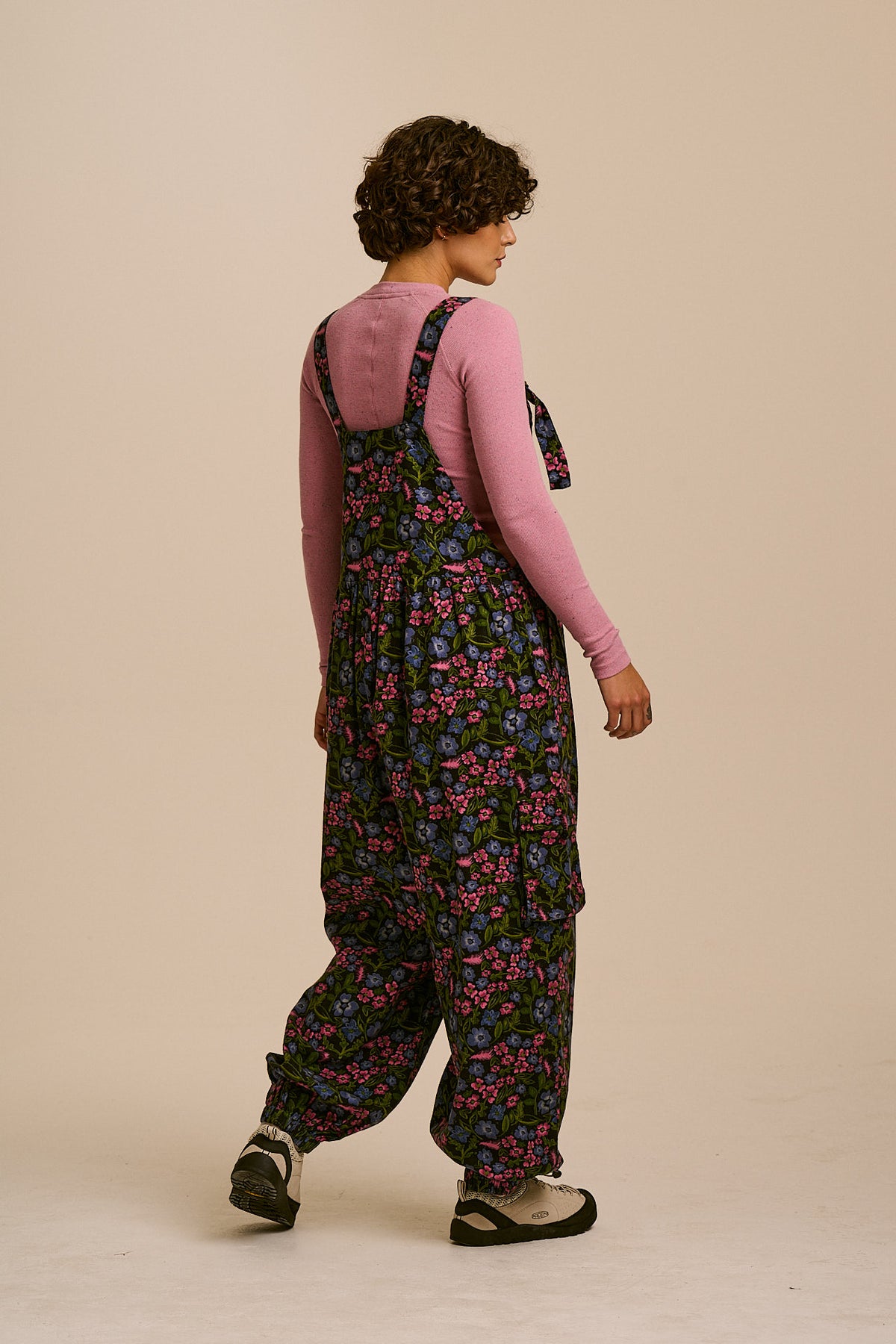 Miyada - Brushed Cotton Dungarees in Ditsy Grunge Floral
