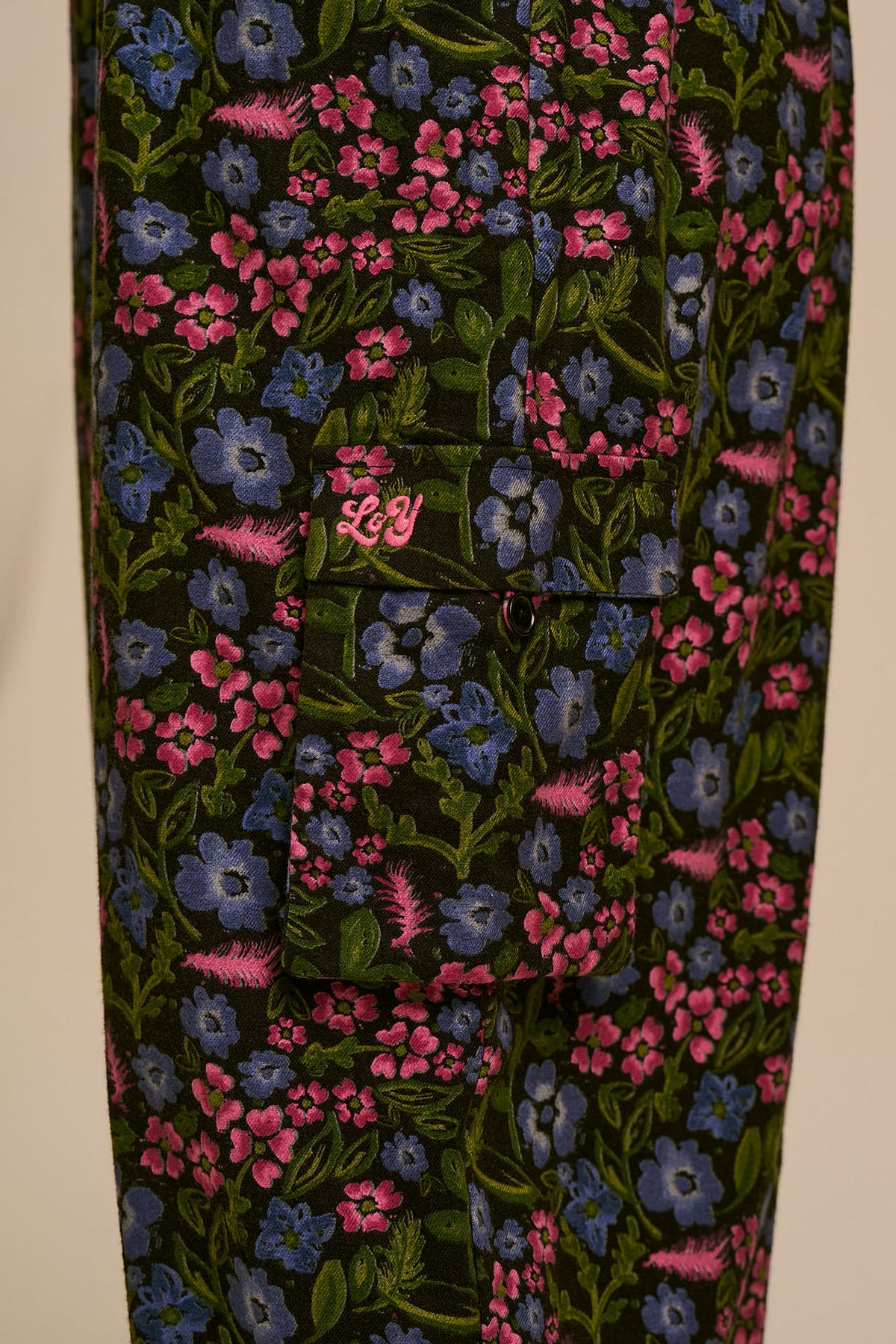 Miyada - Brushed Cotton Dungarees in Ditsy Grunge Floral