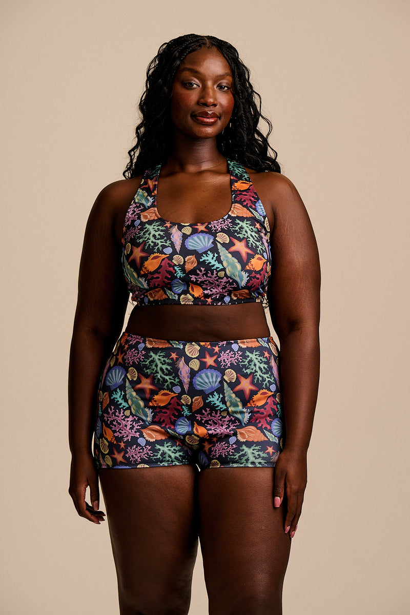 Morella - Racerback Bikini Top in Shell Print