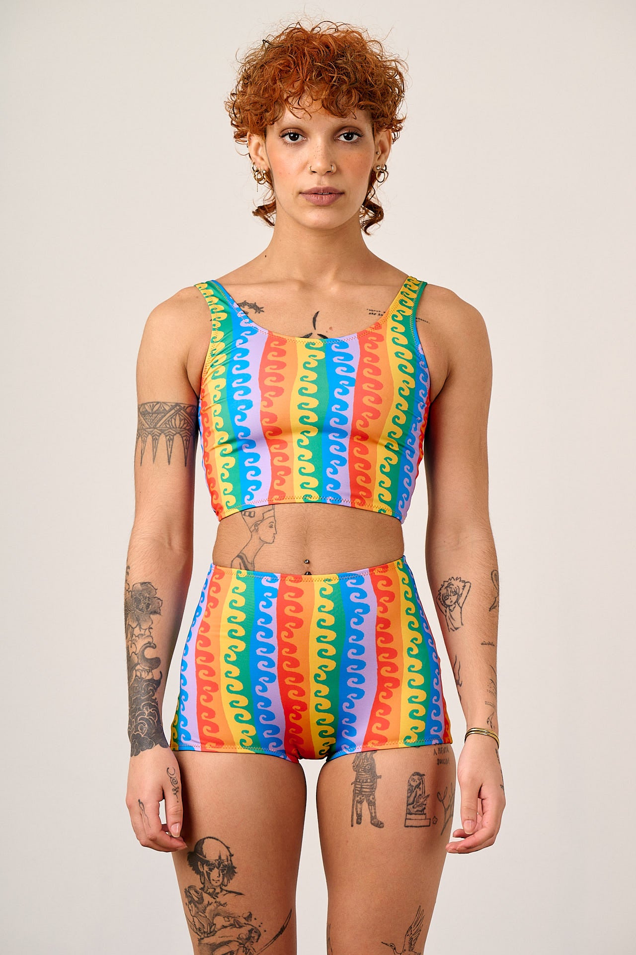 Monte - Bikini Bottom Shorts in Rainbow Wave