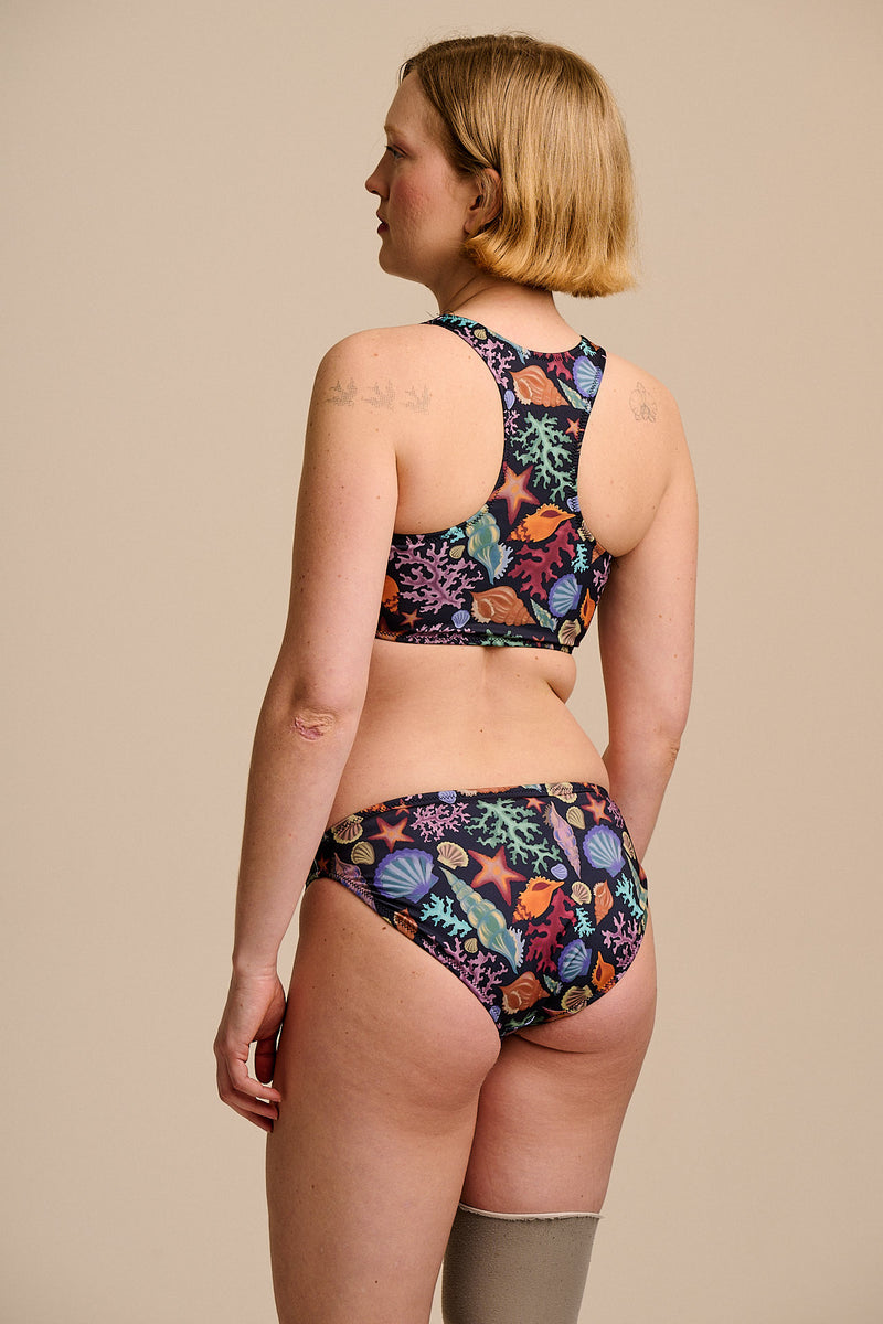 Morella - Racerback Bikini Top in Shell Print