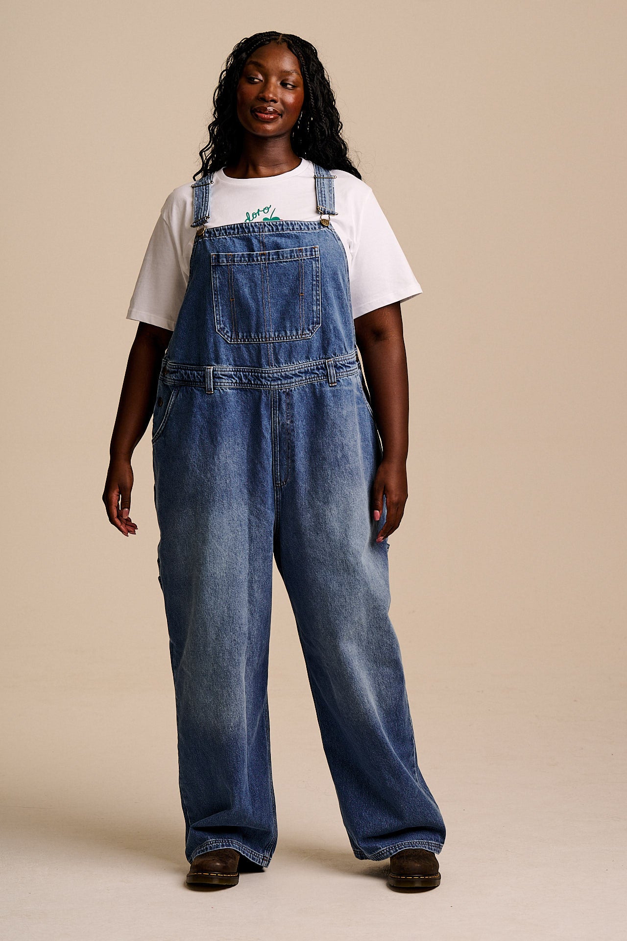 Mullen - Denim Dungarees in Midwash with Metal Clasps – Lucy & Yak